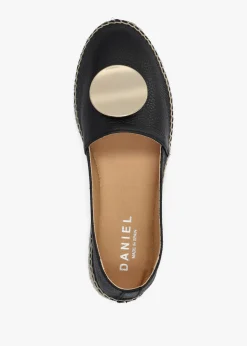 Hot DANIEL Jessie Black Leather Espadrilles