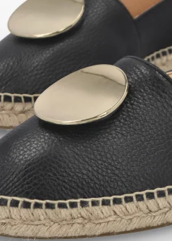 Hot DANIEL Jessie Black Leather Espadrilles
