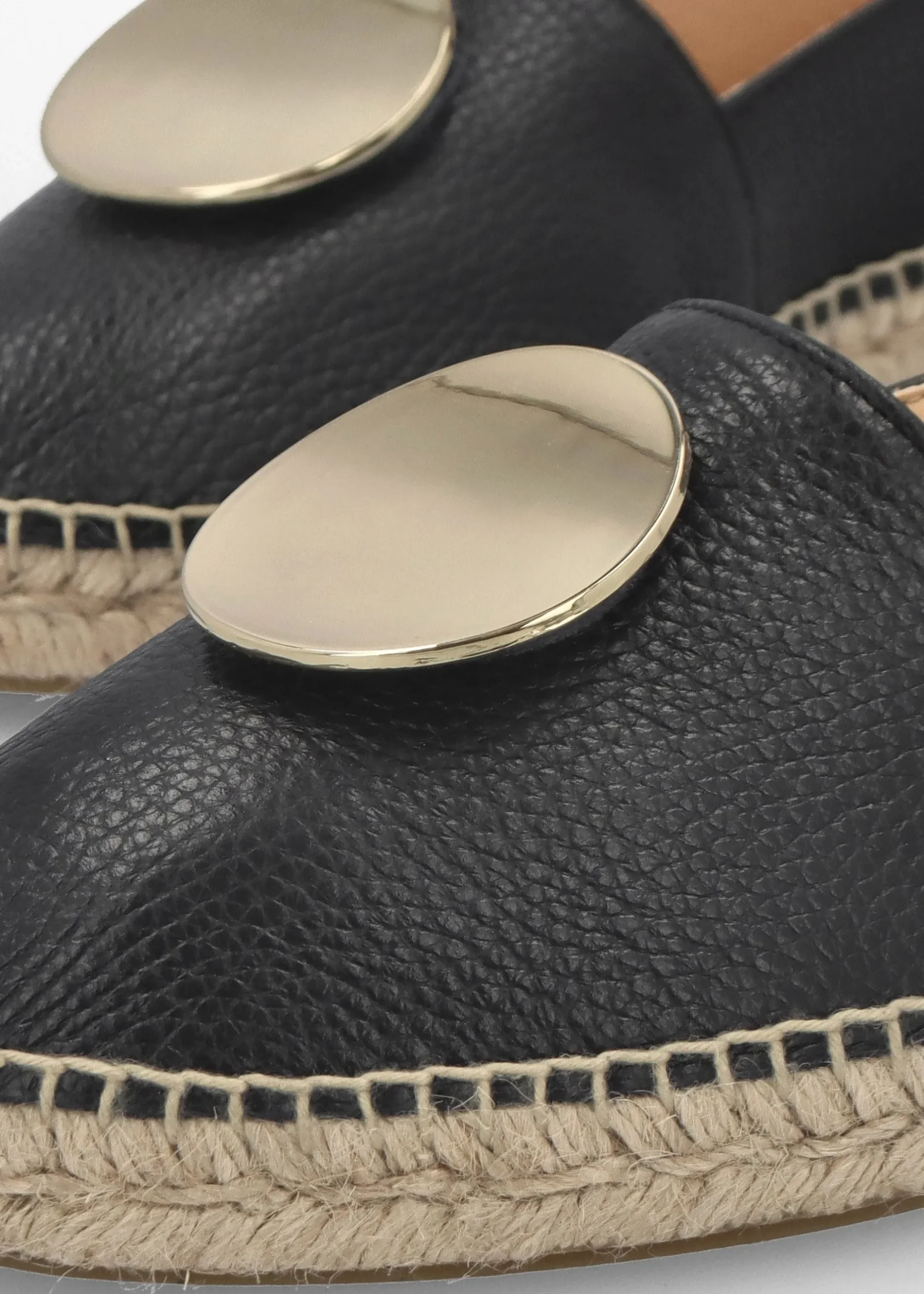 Hot DANIEL Jessie Black Leather Espadrilles