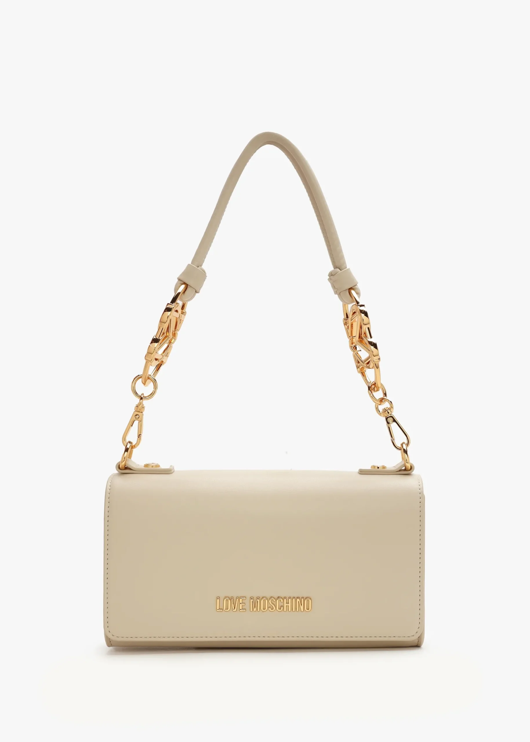 Discount LOVE MOSCHINO Jewel Flapover Avorio Shoulder Bag