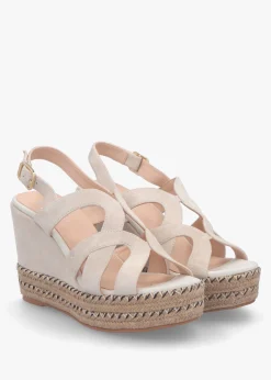 Discount DANIEL Josie Beige Suede Espadrille Wedge Sandals
