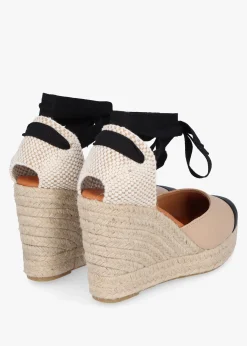 Sale DANIEL Kendall Beige Leather Toe Cap Wedge Espadrilles