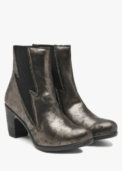 Best FLY LONDON Kimi Graphite Leather Lightning Bolt Heeled Ankle Boots