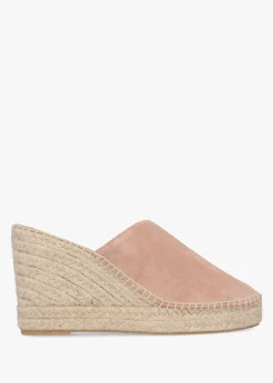 Best DANIEL Kris Nude Suede Wedge Espadrille Mules
