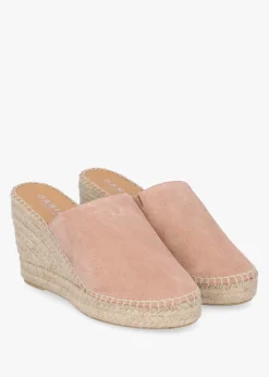 Best DANIEL Kris Nude Suede Wedge Espadrille Mules