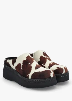 Online MIISTA Kristi Cow Print Closed Toe Mules