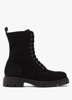 Hot DANIEL Lacie Black Suede Lace Up Ankle Boots