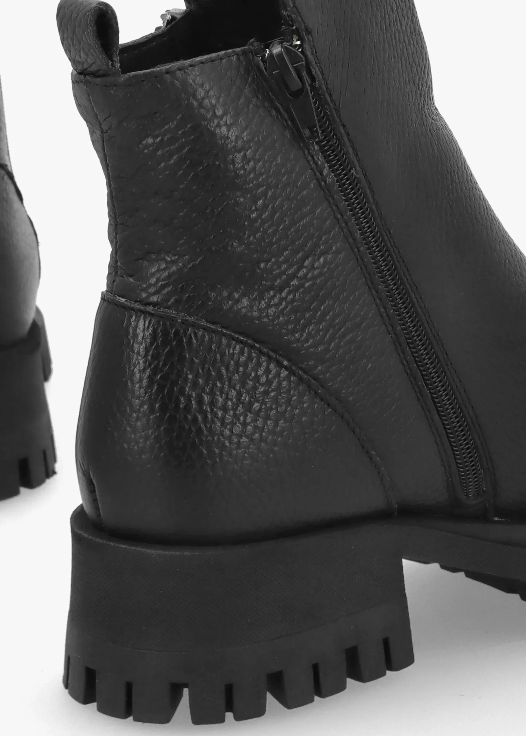 Hot DANIEL Lagos Black Leather Chunky Low Block Heel Ankle Boots