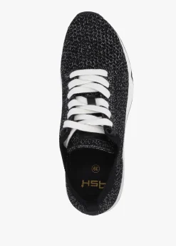 Clearance ASH Laika Knitted Lurex Black Silver Trainers