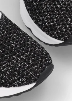 Clearance ASH Laika Knitted Lurex Black Silver Trainers
