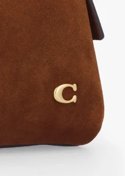 Outlet COACH Lana 23 Warm Brown Suede Shoulder Bag