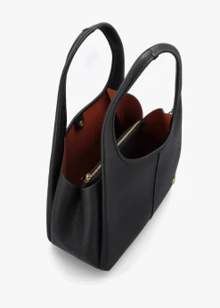 Outlet COACH Lana Large Black Leather Shoulder Bag