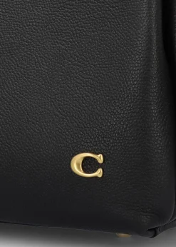 Outlet COACH Lana Large Black Leather Shoulder Bag