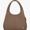 Best COACH Lana Large Dark Stone Leather Shoulder Bag