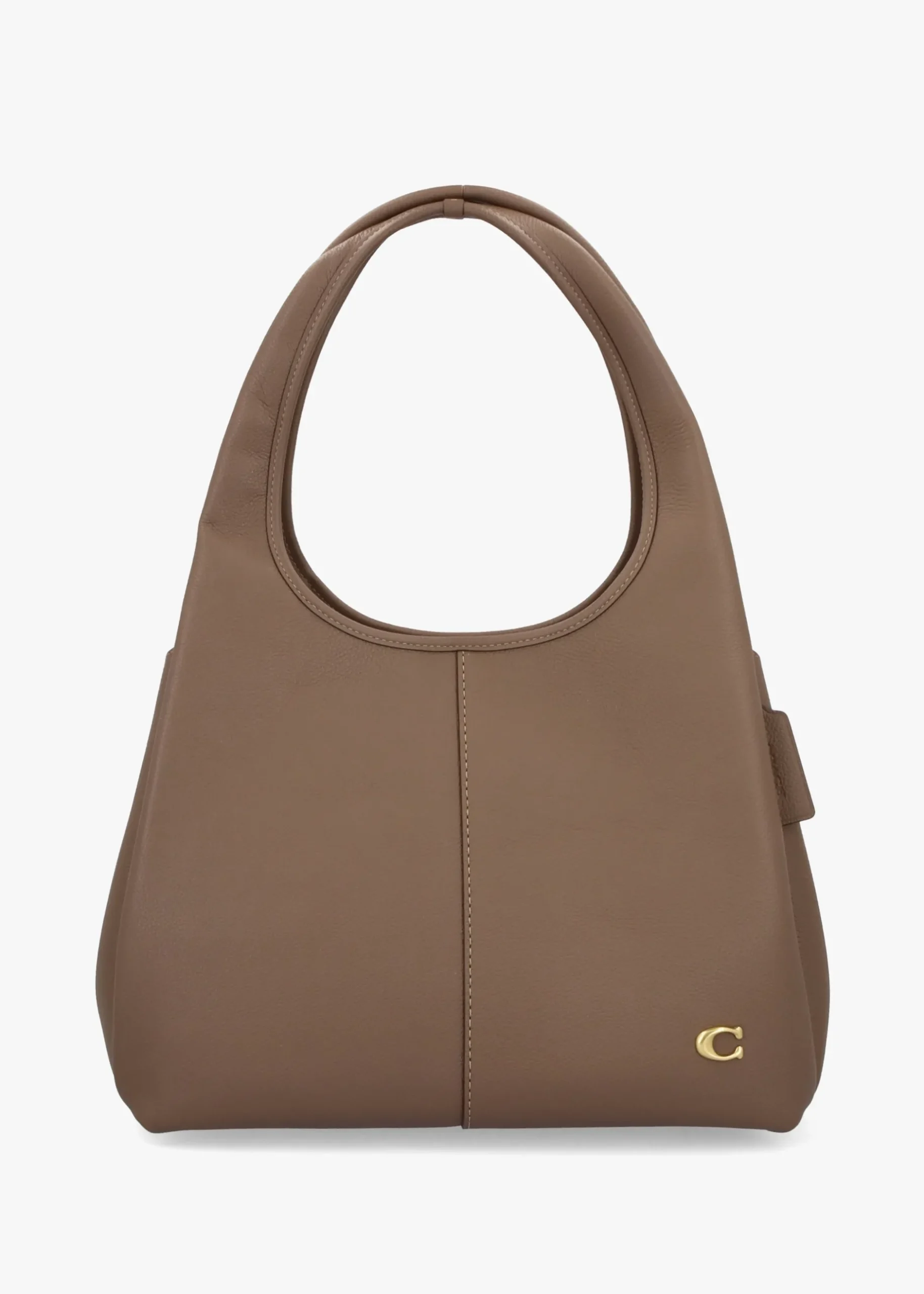 Best COACH Lana Large Dark Stone Leather Shoulder Bag