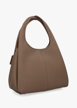 Best COACH Lana Large Dark Stone Leather Shoulder Bag