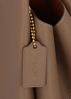 Best COACH Lana Large Dark Stone Leather Shoulder Bag