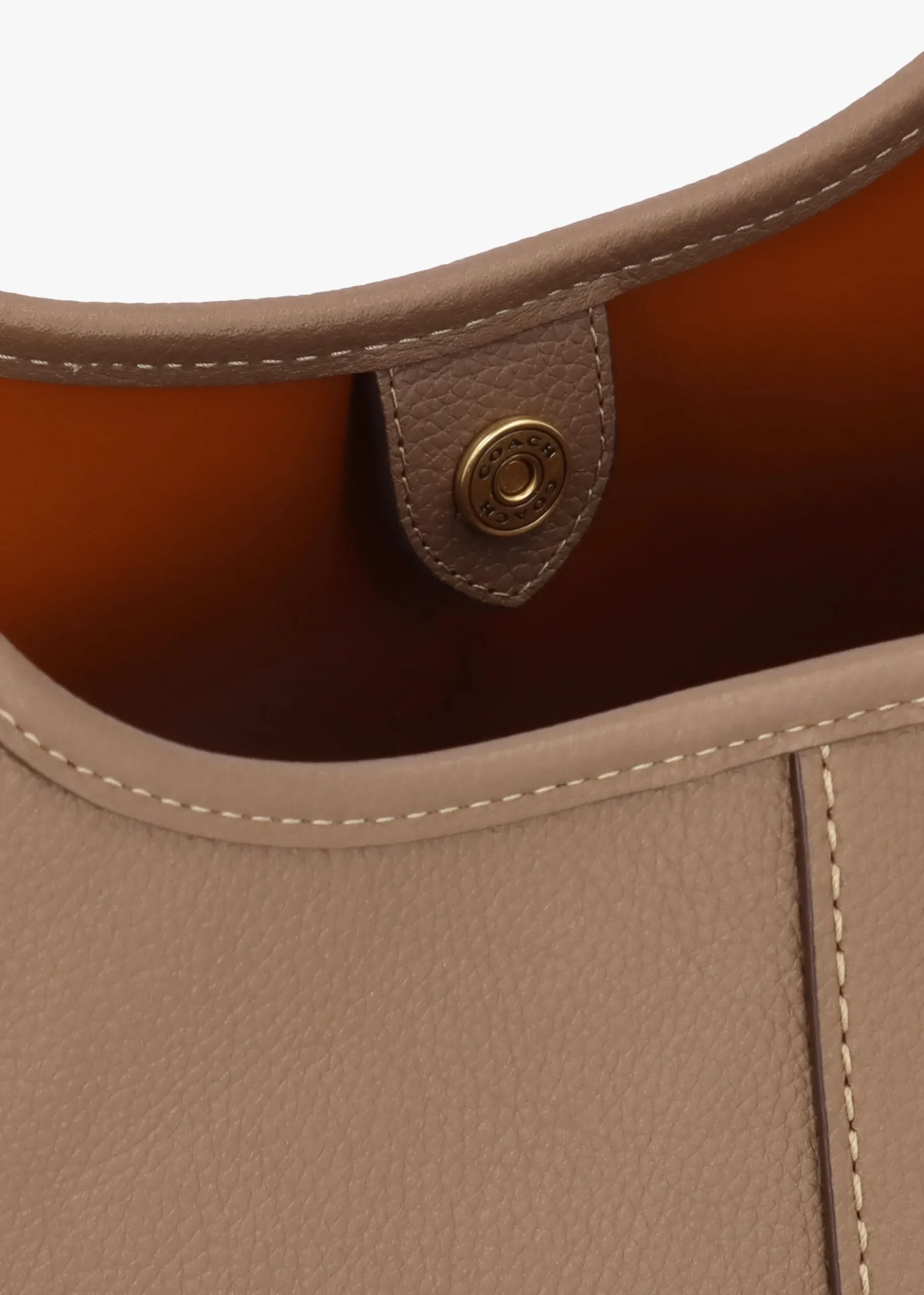 Best COACH Lana Large Dark Stone Leather Shoulder Bag