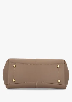 Best COACH Lana Large Dark Stone Leather Shoulder Bag