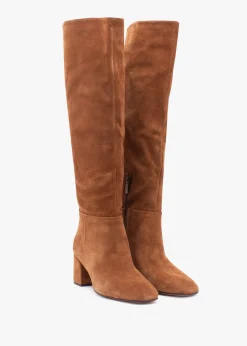 Outlet DANIEL Lancey Tan Suede Block Heel Knee Boots