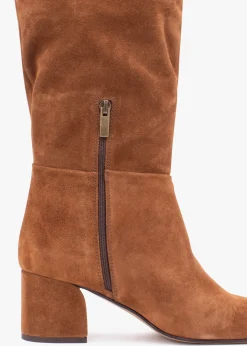 Outlet DANIEL Lancey Tan Suede Block Heel Knee Boots