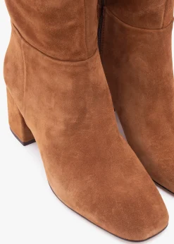 Outlet DANIEL Lancey Tan Suede Block Heel Knee Boots