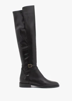 New DANIEL Laren Black Leather Knee Boots