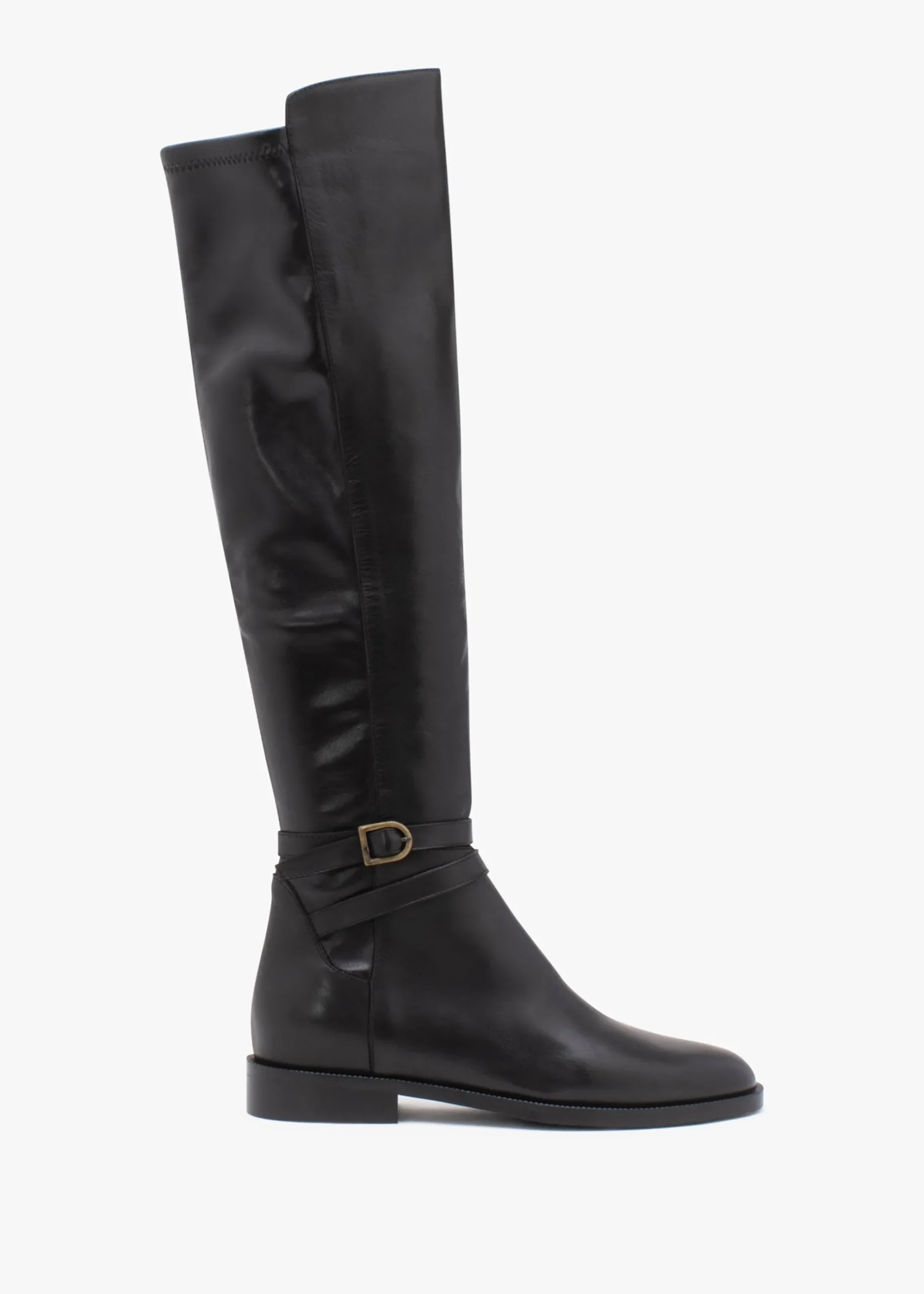 New DANIEL Laren Black Leather Knee Boots