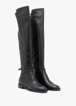 New DANIEL Laren Black Leather Knee Boots