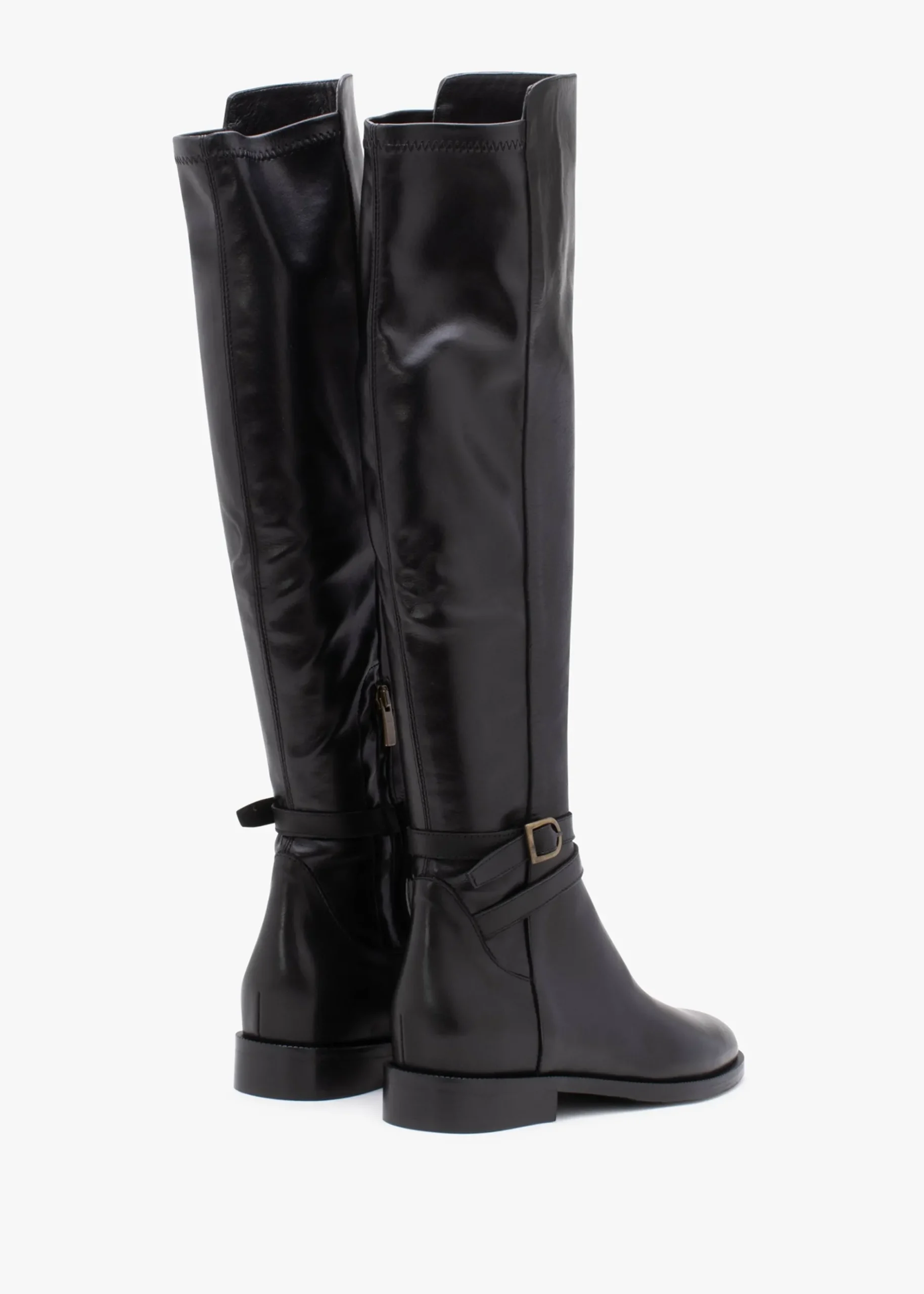New DANIEL Laren Black Leather Knee Boots