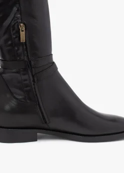 New DANIEL Laren Black Leather Knee Boots