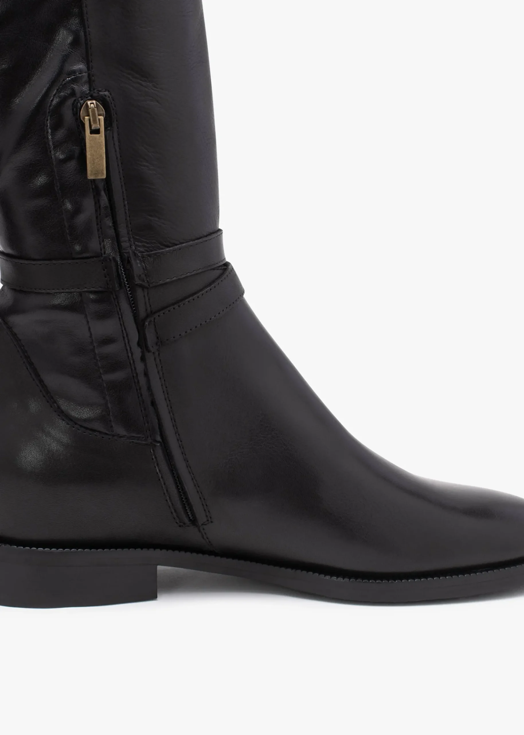 New DANIEL Laren Black Leather Knee Boots