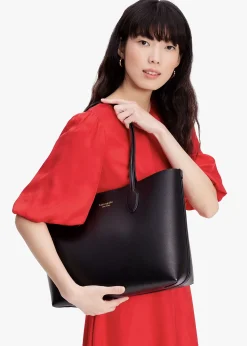 Best KATE SPADE Large Bleecker Black Leather Tote Bag