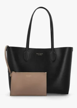 Best KATE SPADE Large Bleecker Black Leather Tote Bag