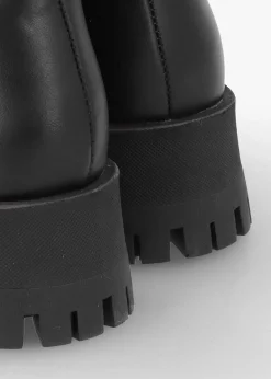 Outlet DANIEL Larisa Black Leather Stretch Over The Knee Boots