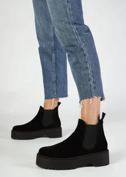 Sale DANIEL Lassi Black Suede Chunky Chelsea Boots