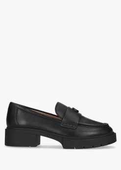Outlet COACH Leah Black Leather Chunky Loafers