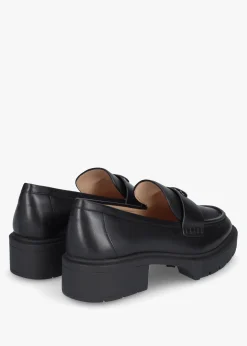 Outlet COACH Leah Black Leather Chunky Loafers