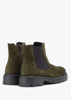 Hot DANIEL Leah Khaki Suede Chelsea Boots