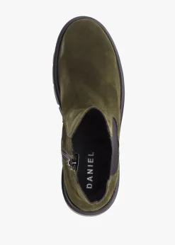 Hot DANIEL Leah Khaki Suede Chelsea Boots