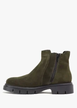 Hot DANIEL Leah Khaki Suede Chelsea Boots