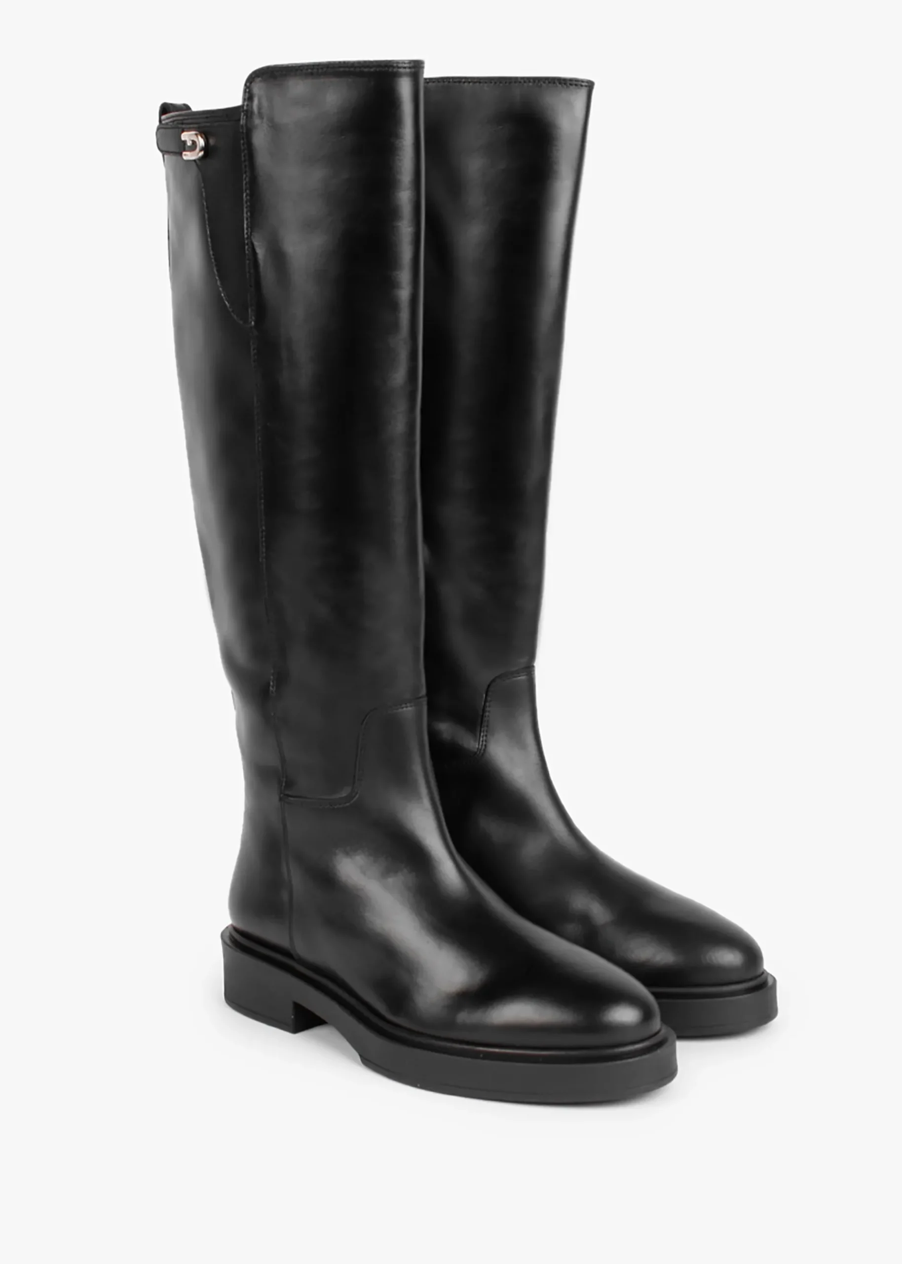 Clearance FURLA Legacy Black Leather Knee Boots