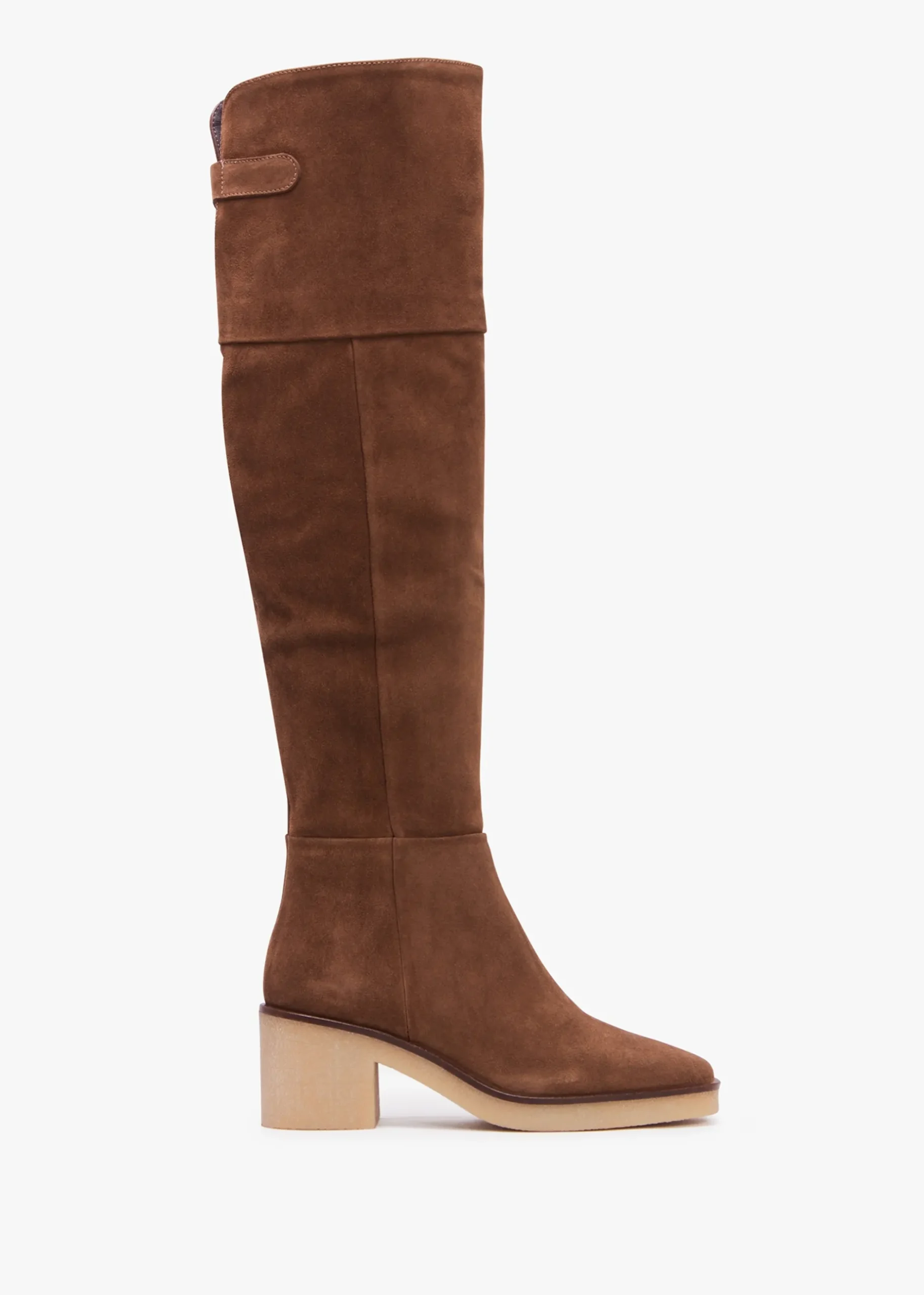 Outlet DANIEL Lette Taupe Suede Over The Knee Boots