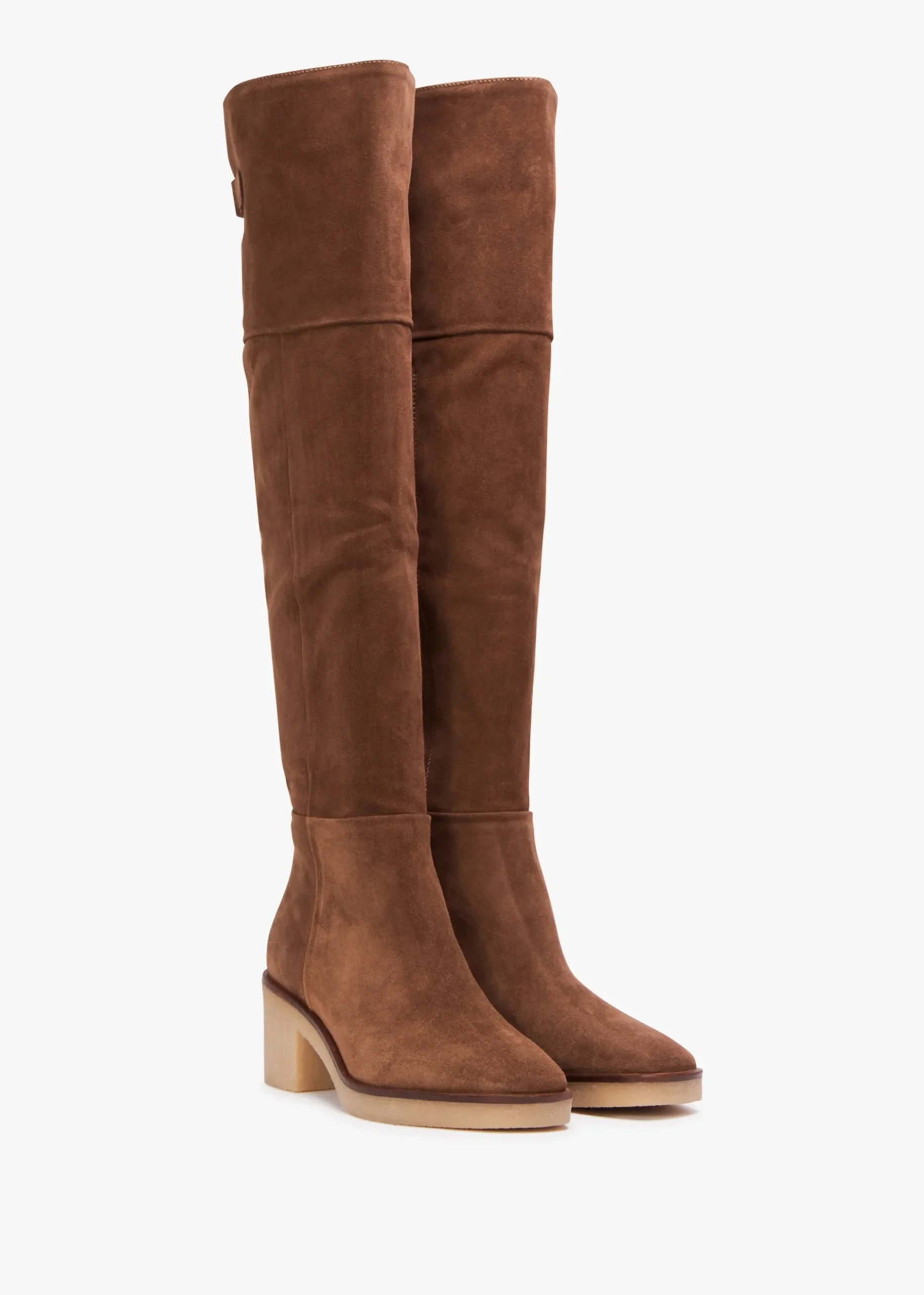 Outlet DANIEL Lette Taupe Suede Over The Knee Boots