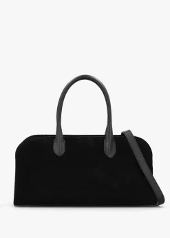 Hot DANIEL Lilah Black Leather & Suede East West Shoulder Bag