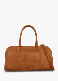 Discount DANIEL Lilah Tan Suede East West Shoulder Bag