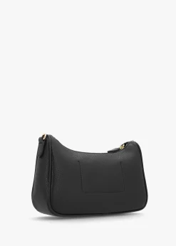 Discount EMPORIO ARMANI Lilly Black Silver Pebbled Baguette Bag