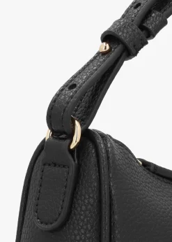 Discount EMPORIO ARMANI Lilly Black Silver Pebbled Baguette Bag