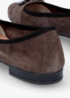Fashion DANIEL Linky Grey Suede Embellished Ballet Pumps