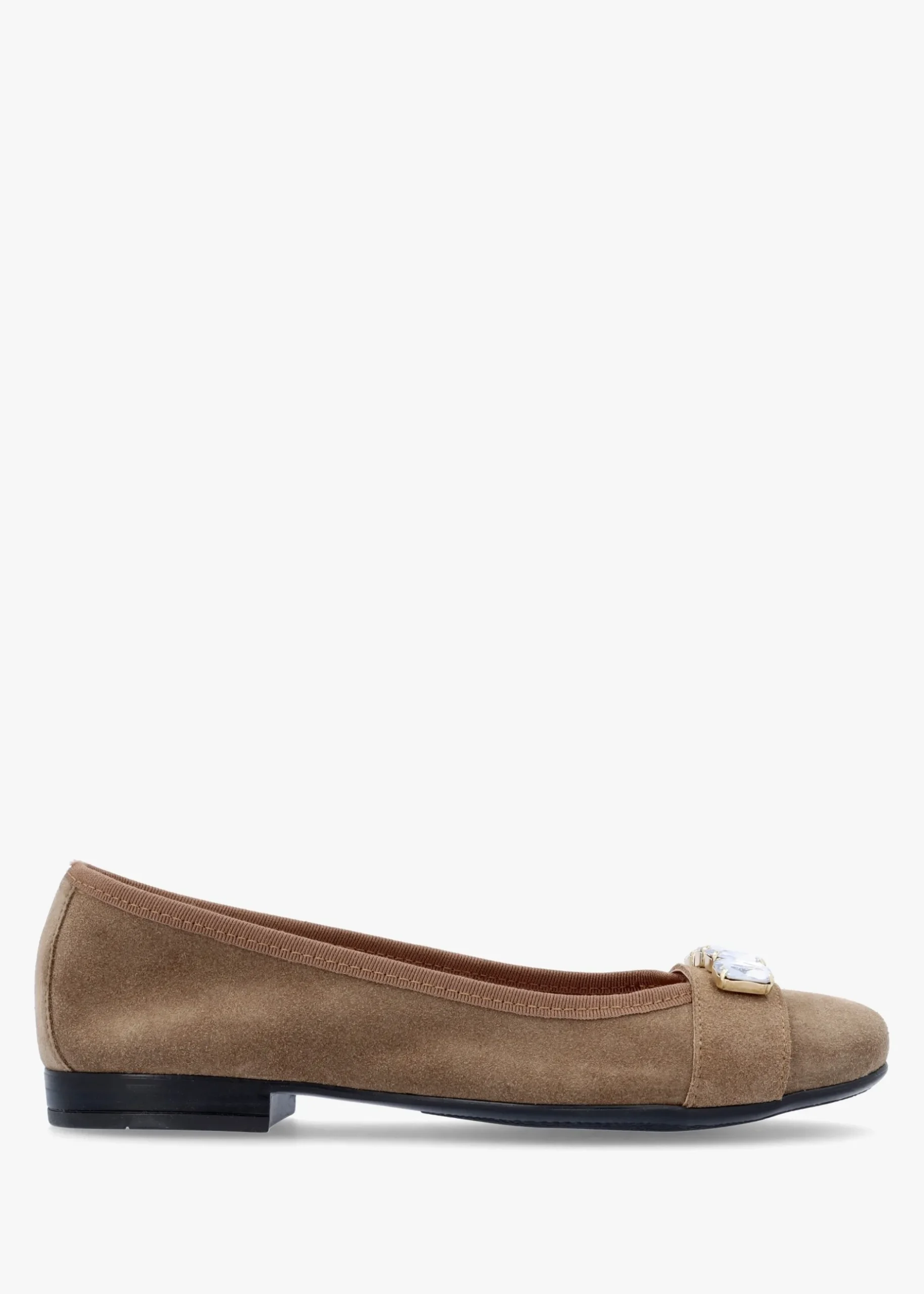Outlet DANIEL Linky Taupe Suede Embellished Ballet Pumps